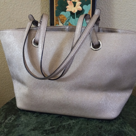 Calvin Klein Metallic Saffiano Leather Purse - Picture 3 of 5
